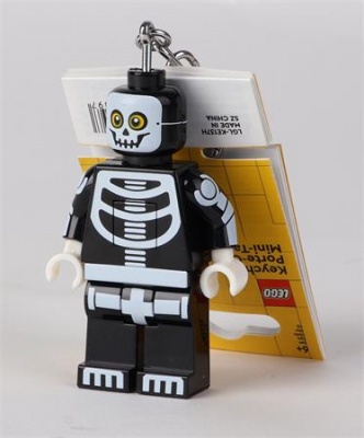 Kulcstartó, LED világítással, LEGO "Skeleton Guy"